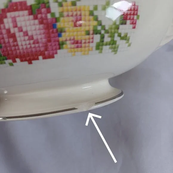 Vintage Homer Laughlin Gravy Boat Eggshell Nautilus O51N5 Floral Needlepoint USA - Picture 8 of 11